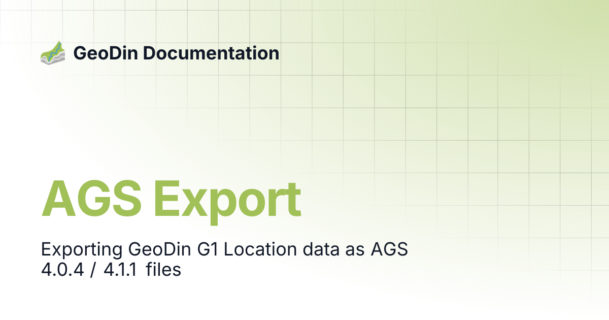 AGS Export | GeoDin Documentation